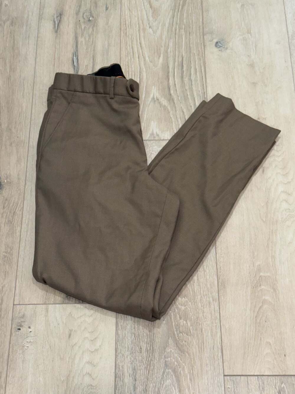 Men’s Pure New Wool Dress Pants Brown Business Office Career Classic 34x31